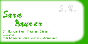 sara maurer business card