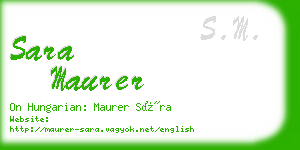 sara maurer business card